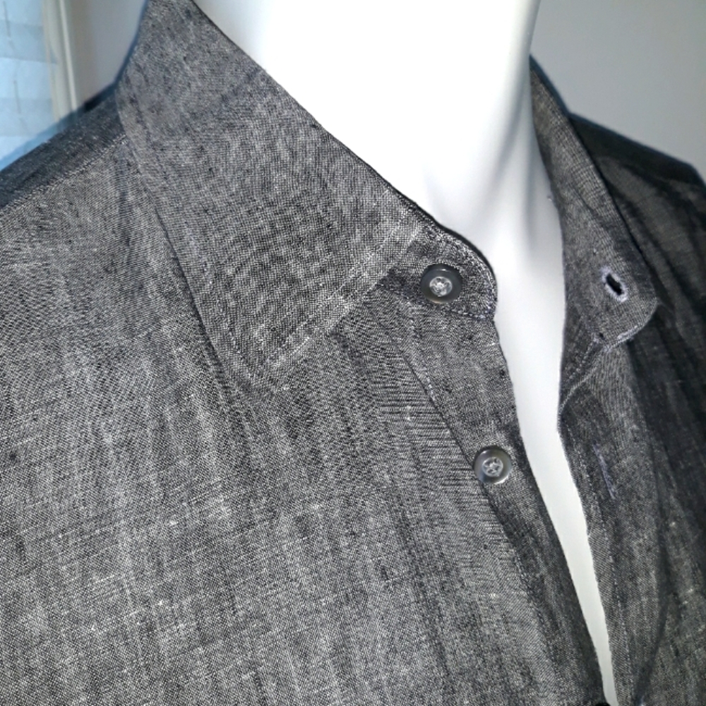 Scott Barber mens grey linen shirt. XL